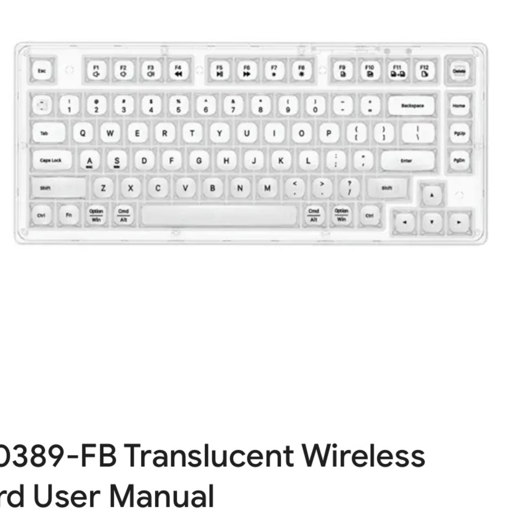 Ijoy Translucent Wireless Keyboard USB Connect
